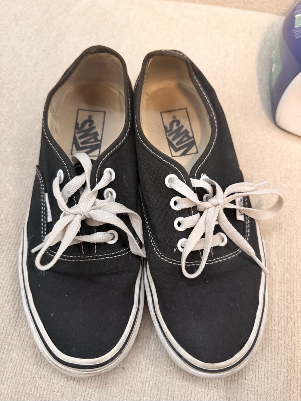 Vans Kids Black Canvas Low-Top Sneakers